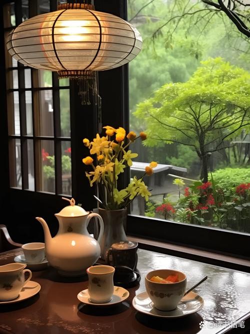 初雪雾蒙窗,茶馆暖意浓——冬日里的温馨邃景